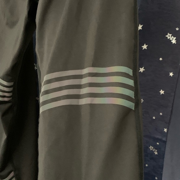 BCBG Leggings black rainbow reflective panels Waist Pocket - Picture 5 of 6